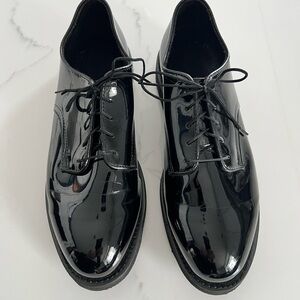 Glossy Black Oxford Dress Shoes